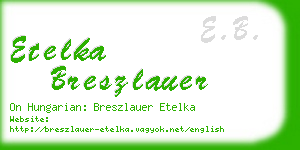 etelka breszlauer business card